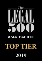 Legal 500 Asia Pacific Top Tier 2019