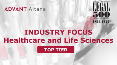 LEGAL 500 EMEA 2022 - Industry Focus : Healthcare and Life Sciences (Top Tier)