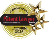 Award Winning Law Firm 2025 - The Patent Lawyer Magazine