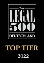 Top Tier Ranked in Legal 500 Deutschland 2022