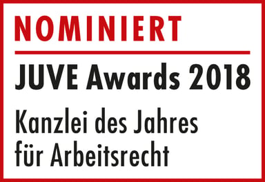 NOMINATED FOR JUVE AWARD "LAW FIRM OF THE YEAR 2018 EMPLOYMENT"