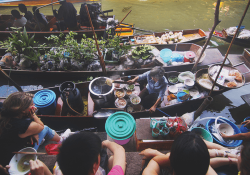 image of Asian food boat