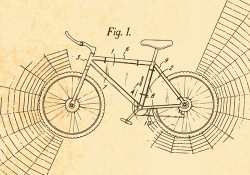 image of bike patent in spider web