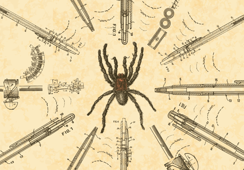 image of spider in middle of patents