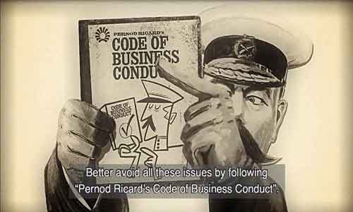 parody image of Lord Kitchener holding a code of conduct book